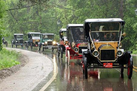Vintage car rallies are popular in Slovakia