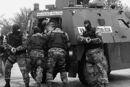 The military police in action.
