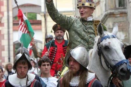Re-enactment of a coronation.