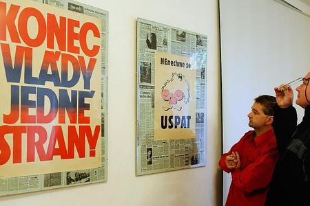 An exhibition of revolutionary documents in Košice. 