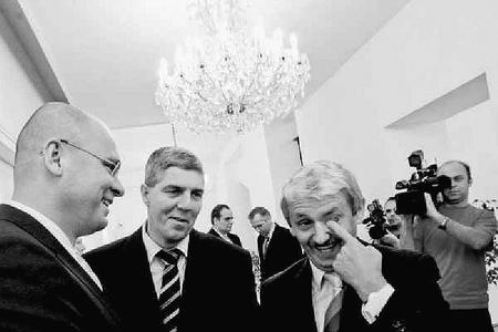 Richard Sulík, Béla Bugár and Mikuláš Dzurinda (from left to right)