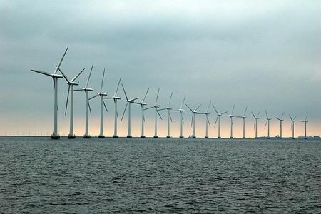 Offshore windfarm near Copenhagen. 