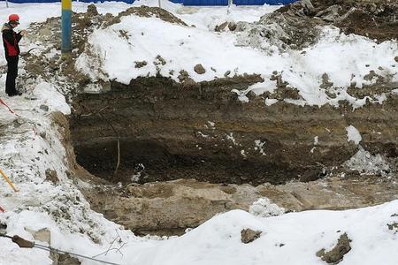 A wall of an ancient military citadel unearthed in Košice. 