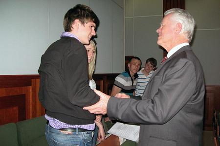 Judge Waldrip with Slovak law students.