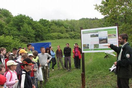 Schoolchildren experience the new trail. 