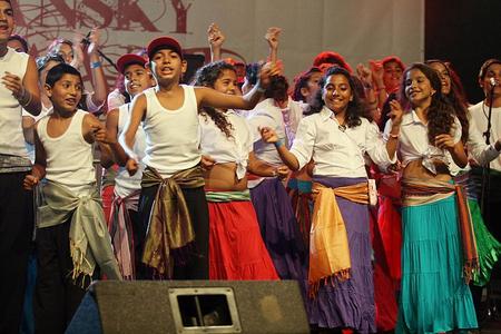 "Young Blood" perform at the Bašavel celebration held at Červený Kameň Castle on August 14.