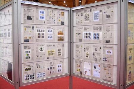 Champion Slovak stamps on display. 