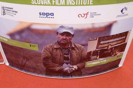 A billboard advertising Slovak films at this year's Berlinale. 