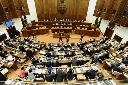 The main chamber of the Slovak Parliament. 