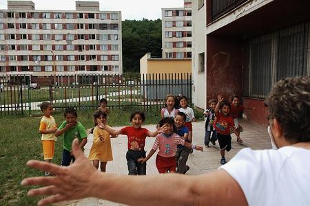 The kindergarten in Lunik IX, as shown in the British documentary movie Lunik IX. 