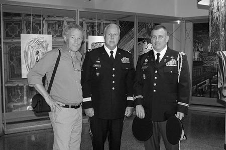 Yuri Dojc (l) with Major General R.Martin Umbarger (c) at Indiana University.