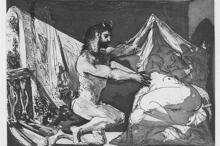 Faun uncovering a woman, by Picasso. 