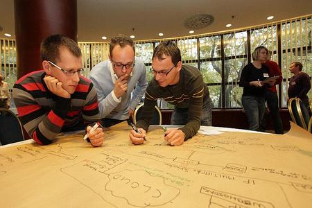 Students working duringTelekom Day. 