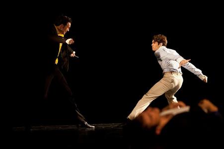 Duel between Paris and Romeo. 
