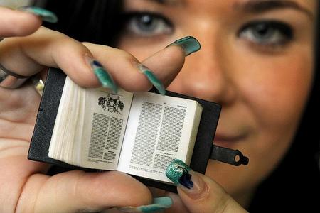 One of the hundreds of bibles exhibited at the Upper Zemplín Library .