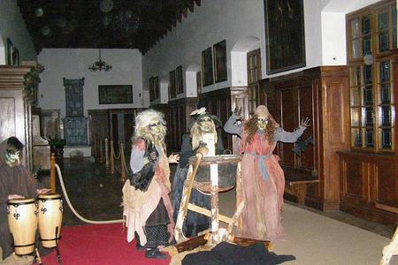 Witches welcome visitors to Bojnice Castle. 