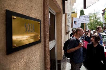 A protest against SOZA took place in Bratislava.