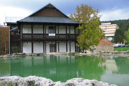 Famous travertine crater in Vyšné Ružbachy