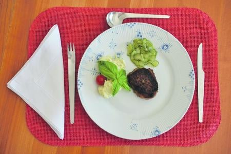 Frikadeller with kartoffelsalat and agurkesalat