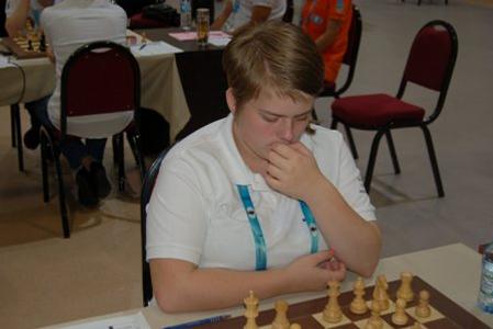 Konkolová at the Chess Olympics in Istanbul. 