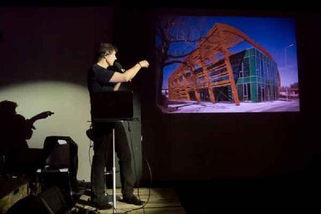 Merta presented the exhibits via a lecture.