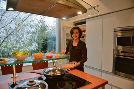 Susan Kleebank shows off the colourful array of ingredients.