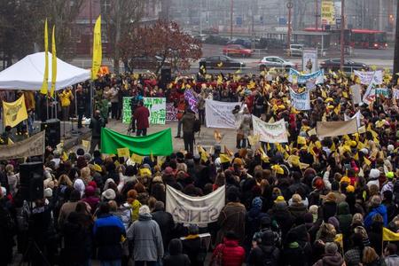 Thousands of teachers gathered in Bratislava. 