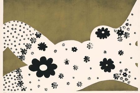 Jana Želibská: She (1967, print, golden pigment, paper).NoTouching exhibition, Slovak National Gallery.
