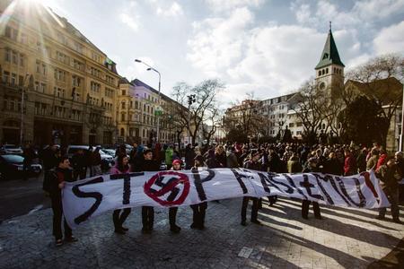 Anti-extremists planned to block the march.