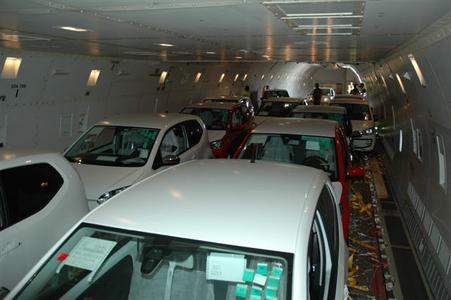 Air transport of cars manufactured by Volkswagen Slovakia. 