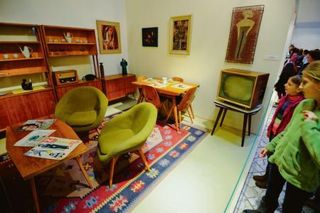 A typical Czechoslovak living room of the 1960s.