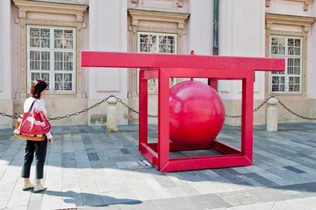 Object by Czech Václav Fiala in front of the Primate's Palace in Bratislava. 