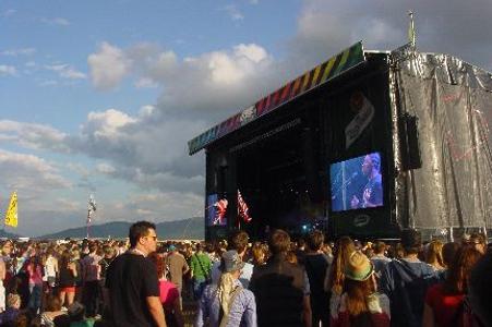 The band Bloc Party perform at the Pohoda festival. 