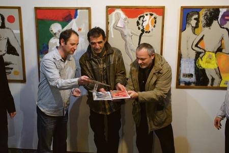 Opening of the exhibition, with Vladimír Balko (centre).