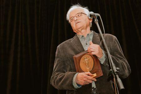 Slovak film director Dušan Hanák receives award at the Sofia International Film Festival.