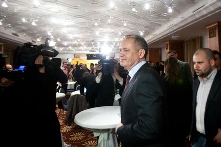 Andrej Kiska during election night on March 15. 
