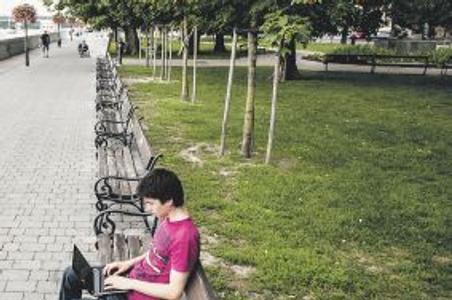A WiFi hot spot in Bratislava near the Danube River.