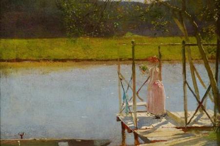 Ladislav Mednyánszky, Lady at Boats (1875 – 1885)