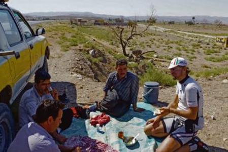 Karol Voltemár on his cycling trip in Iran.