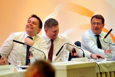 Peter Kažimír, Robert Fico, and Pavol Paška. 