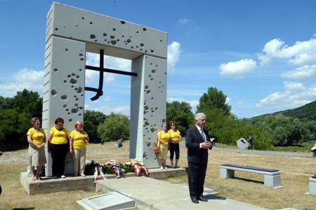Former dissident Anton Srholec at the Freedom Gate memorial, June 27