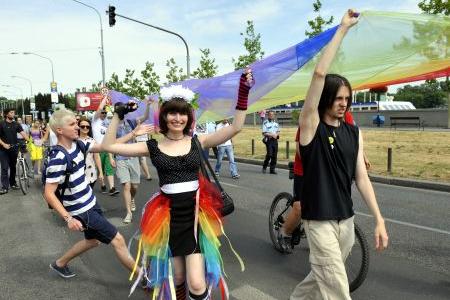 Rainbow Pride in the streets of Bratislava.