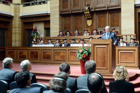 President Andrej Kiska attended the anniversary celebration in the university auditory