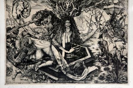 Ernst Fuchs: Die Versuchung des Einhorns / The Temptaiton of a Unicorn, 1952