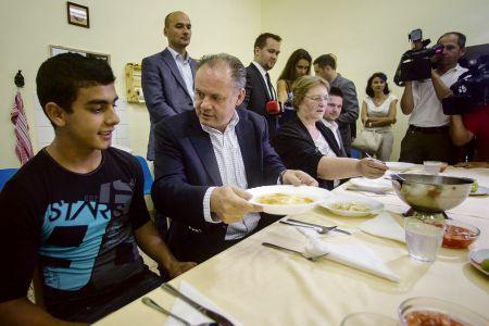 President Andrej Kiska had lunch in Hlohovec.
