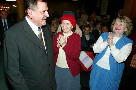 Mečiar and his supporters in the 1990s.