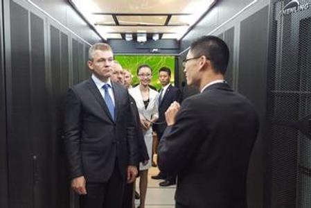 Speaker of Parliament Peter Pellegrini visiting Huawei company in Beijing. 