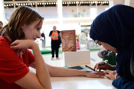 Painting with henna was one of the activities during the June 21 Sunday Groove.