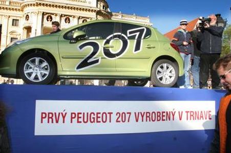 The first historical Peugeot 207 produced in Trnava
