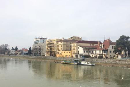 The hospital in Piešťany (yellow building)